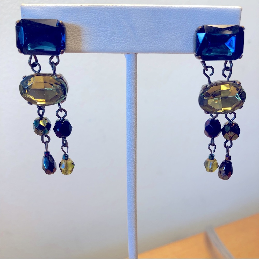 Elegant Chicos Blue and Topaz Drop Earrings